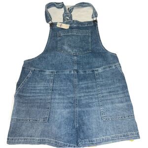 NWT Aerie Shortalls Womens XL Denim Embroidered Bib Brace Overall Dungarees Y2K